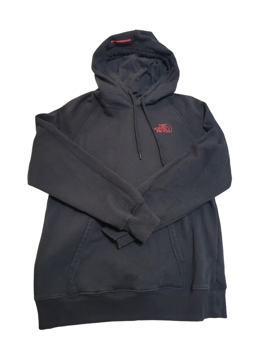 The North Face Black Hoodie with Red Logo